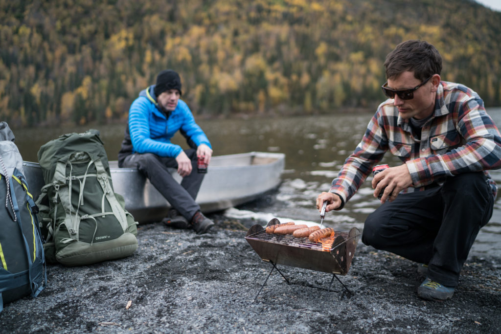 cooking on portable fire pit uco